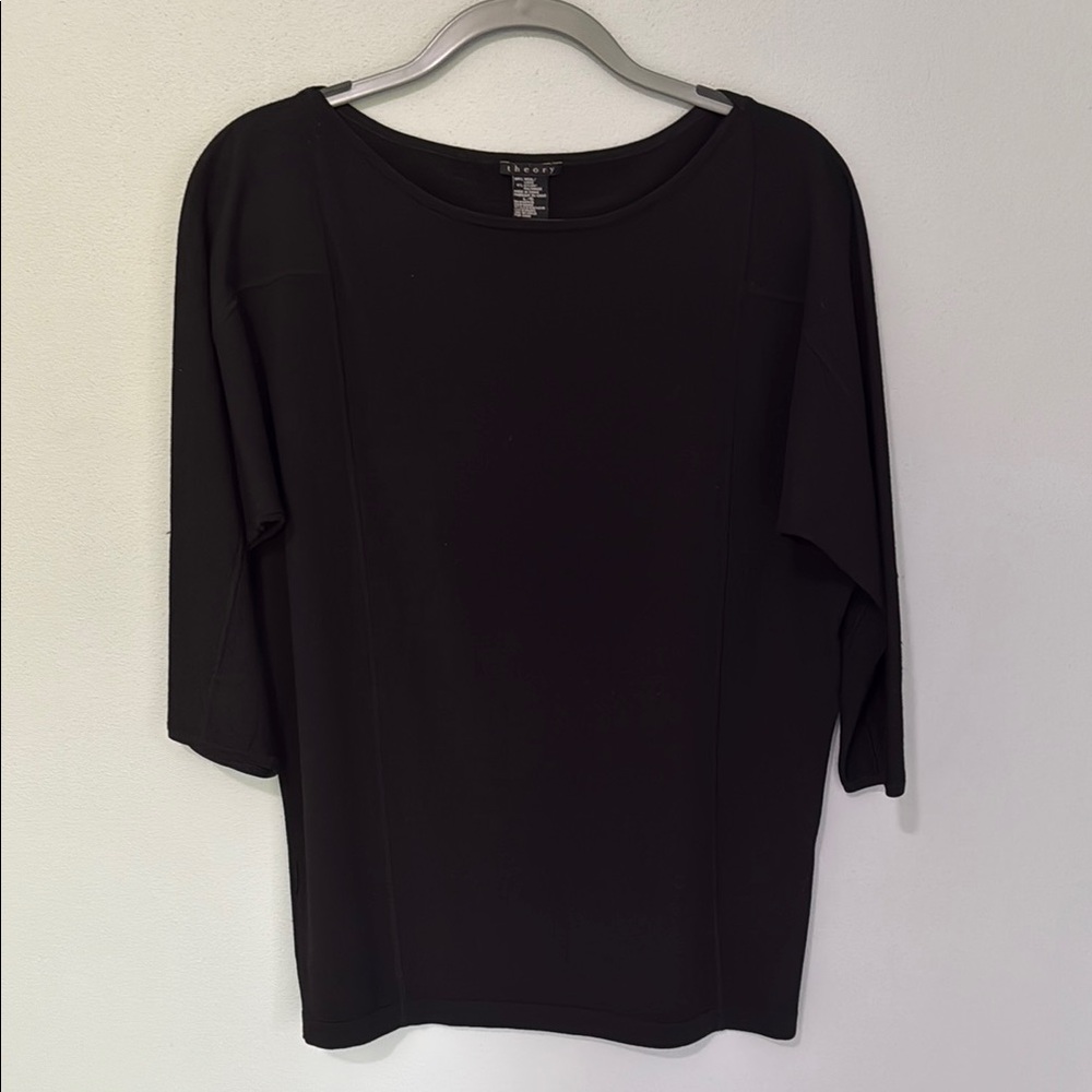 Theory Black Boxy Relaxed Sweater